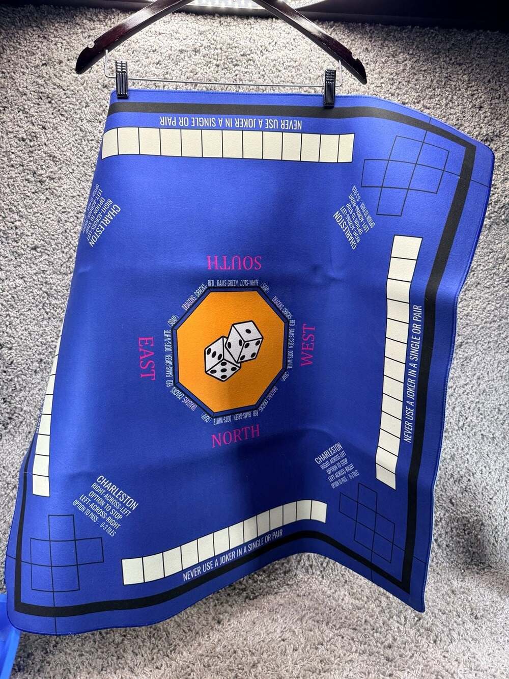 Mah Jongg Neoprene Table Mat with Charleston Rules